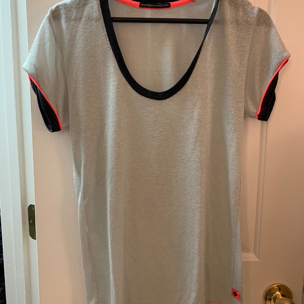 Andrew Christian Silver Sparkle Shirt